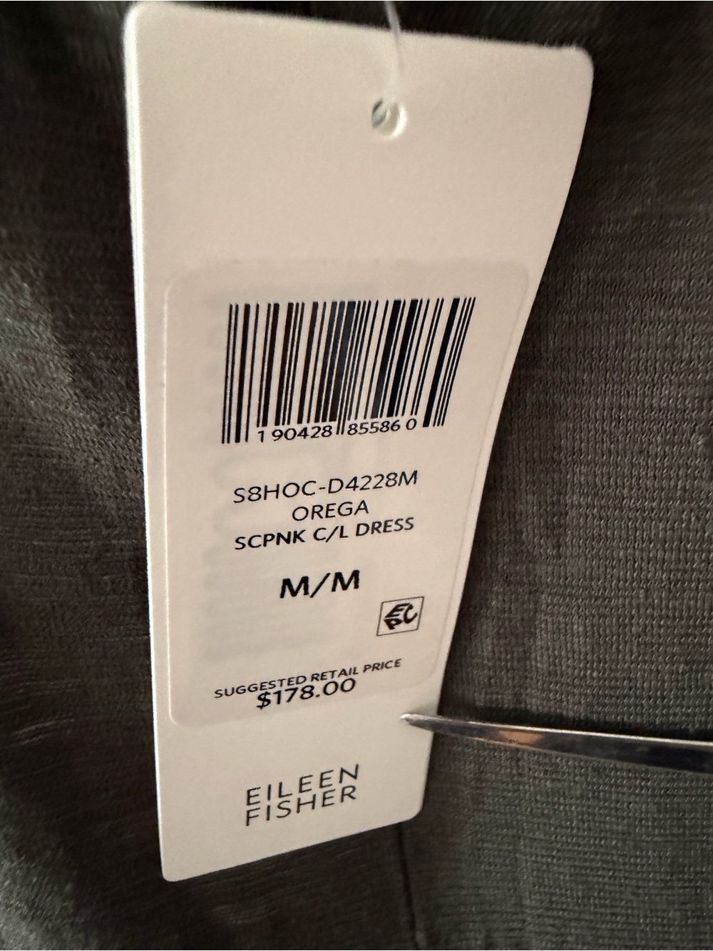 NWT Eileen Fisher Olive Green Sleeveless Maxi Dress medium - Picture 2 of 7